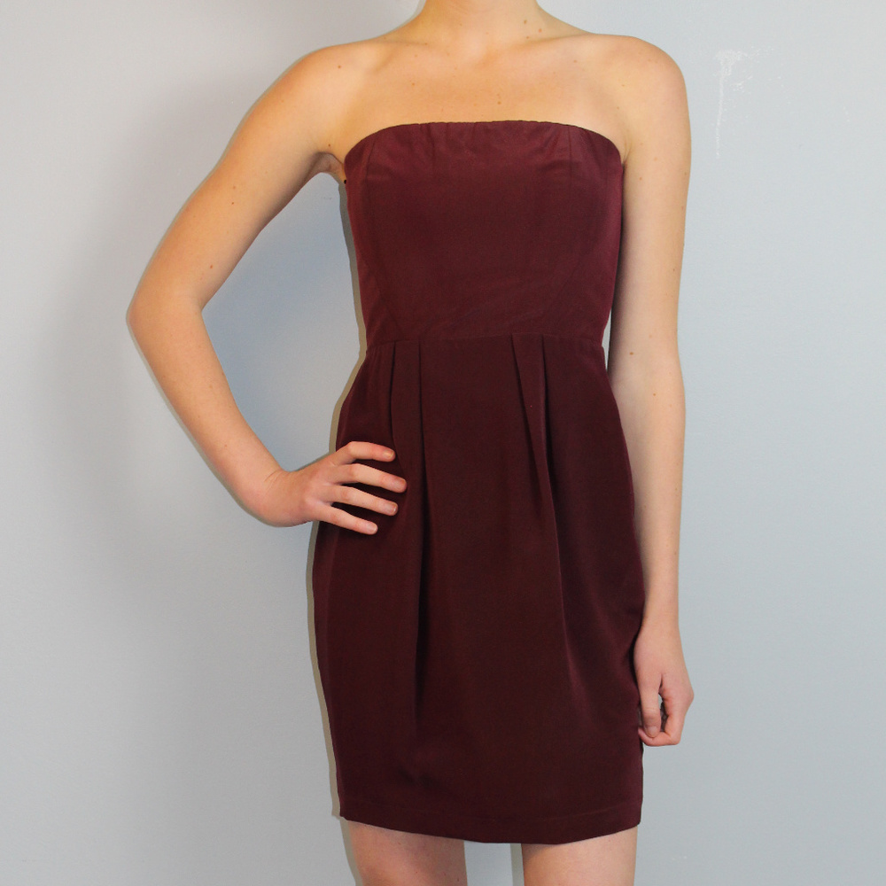 NWT dark red strapless Naven mini cocktail dress